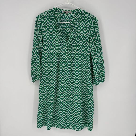 Gap Women's Green Midi Summer Spring Flowy Dress with a geometric print. - Picture 2 of 7